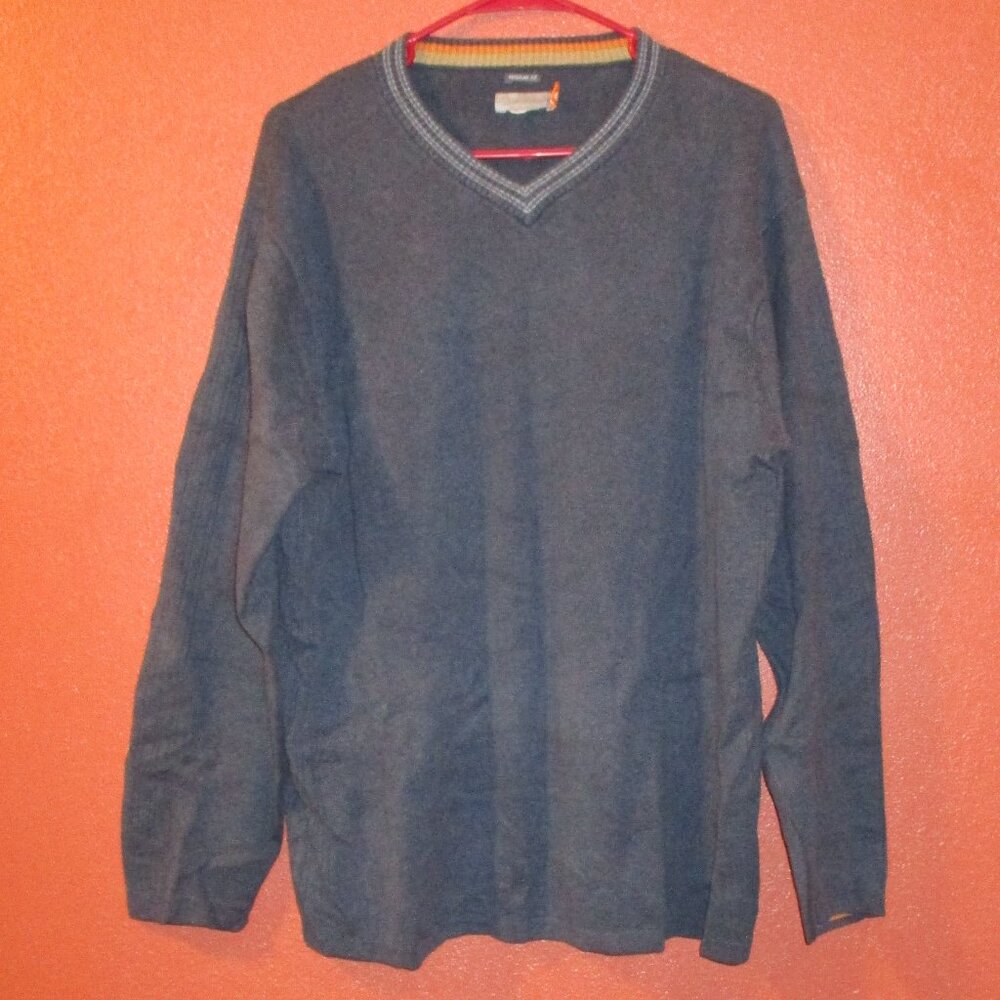 Quiksilver Sweater Men Large Blue Orange Warm Outdoor Long Sleeve Cotton Sweater